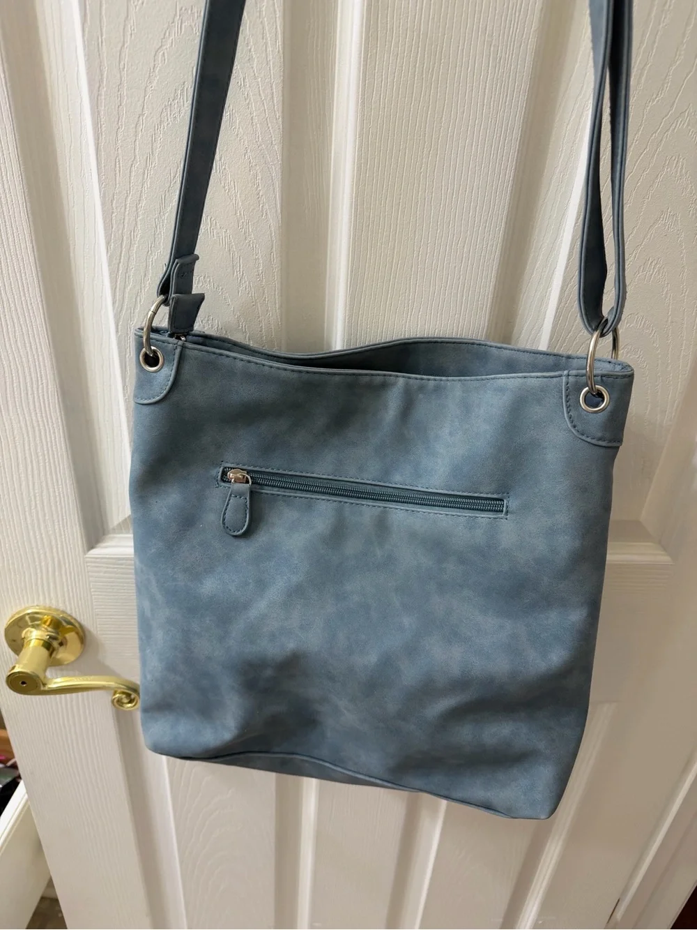 Stone Mountain Accessories Perforated Light Blue Shoulder Bag